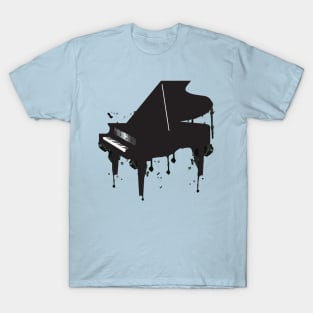 Grand piano. Watercolour with drips, T-Shirt